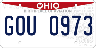 OH license plate GOU0973