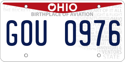 OH license plate GOU0976