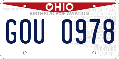 OH license plate GOU0978