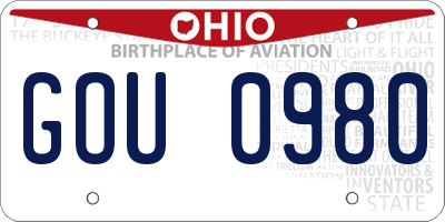 OH license plate GOU0980