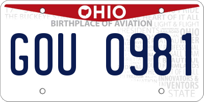 OH license plate GOU0981