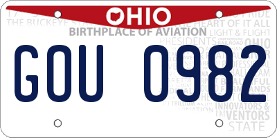 OH license plate GOU0982