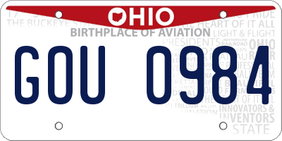 OH license plate GOU0984