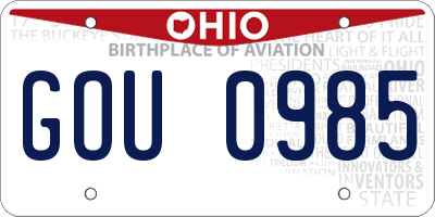 OH license plate GOU0985