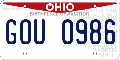 OH license plate GOU0986
