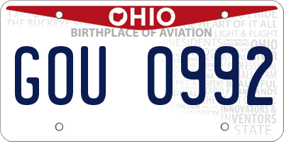 OH license plate GOU0992