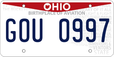 OH license plate GOU0997