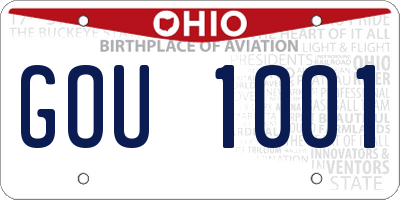 OH license plate GOU1001