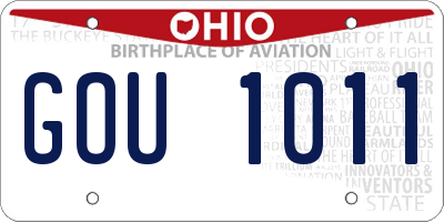 OH license plate GOU1011