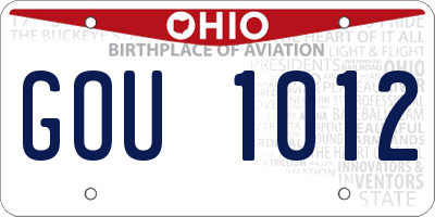 OH license plate GOU1012