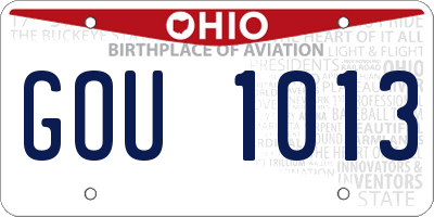 OH license plate GOU1013