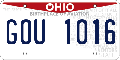 OH license plate GOU1016
