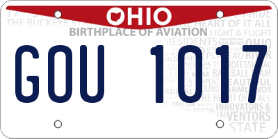 OH license plate GOU1017