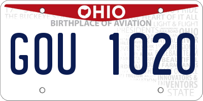 OH license plate GOU1020