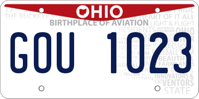 OH license plate GOU1023