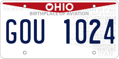 OH license plate GOU1024