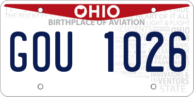 OH license plate GOU1026