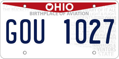 OH license plate GOU1027