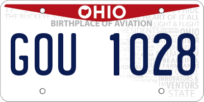 OH license plate GOU1028