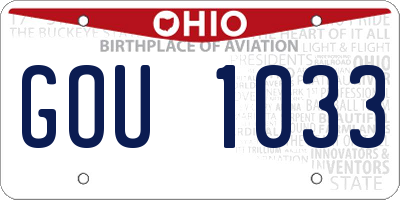 OH license plate GOU1033