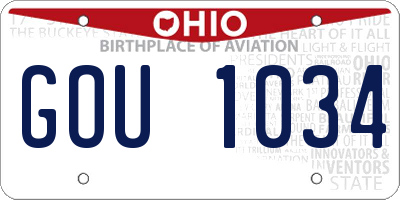 OH license plate GOU1034