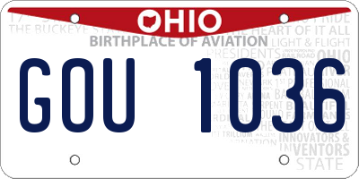 OH license plate GOU1036