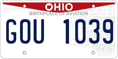 OH license plate GOU1039