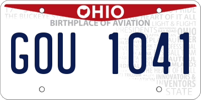 OH license plate GOU1041