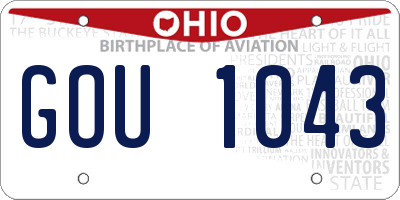 OH license plate GOU1043