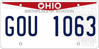 OH license plate GOU1063