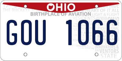 OH license plate GOU1066