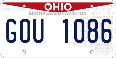OH license plate GOU1086