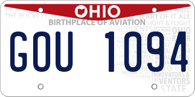 OH license plate GOU1094
