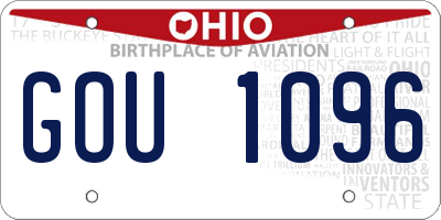 OH license plate GOU1096