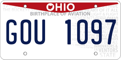 OH license plate GOU1097