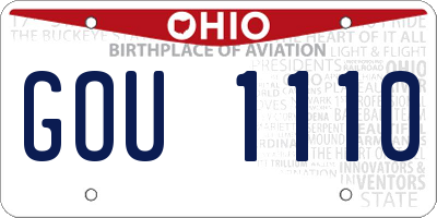 OH license plate GOU1110