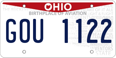 OH license plate GOU1122