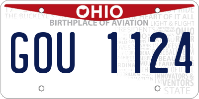 OH license plate GOU1124