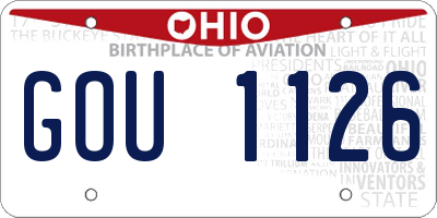 OH license plate GOU1126