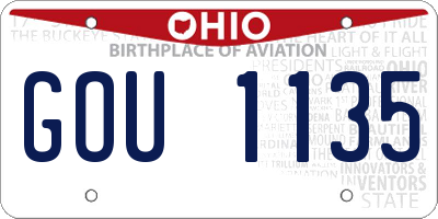 OH license plate GOU1135