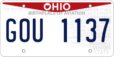 OH license plate GOU1137