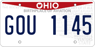 OH license plate GOU1145