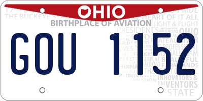 OH license plate GOU1152