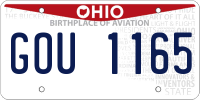 OH license plate GOU1165