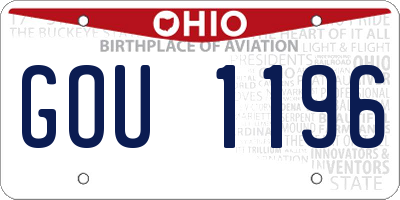 OH license plate GOU1196