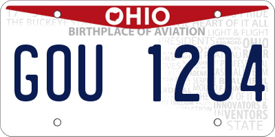 OH license plate GOU1204