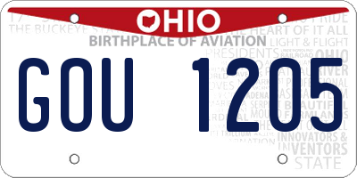 OH license plate GOU1205