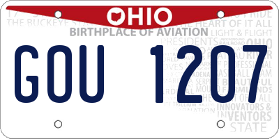 OH license plate GOU1207