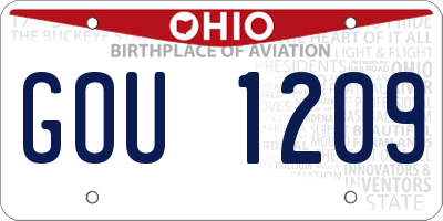 OH license plate GOU1209
