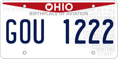 OH license plate GOU1222